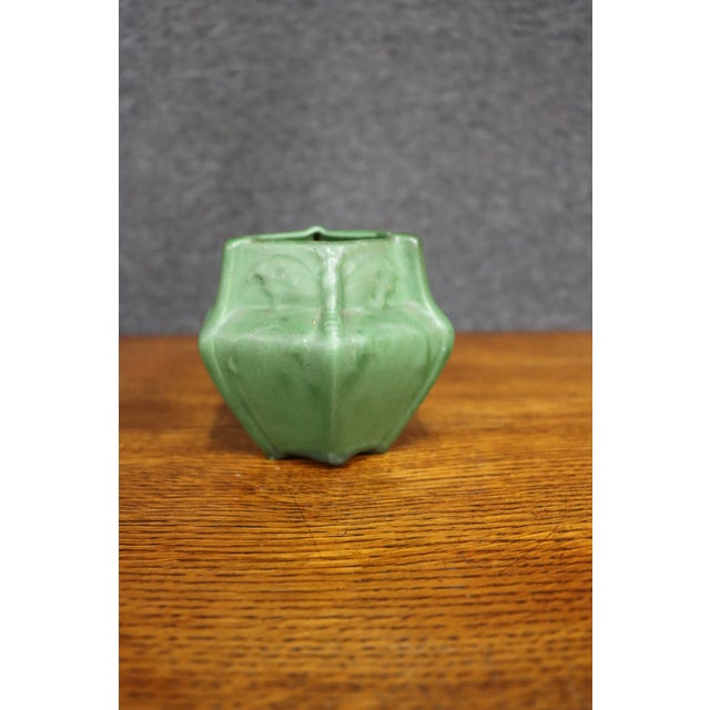 Green Van Briggle Attributed Green Luna Moth Art Pottery Vase For Sale - Image 8 of 11