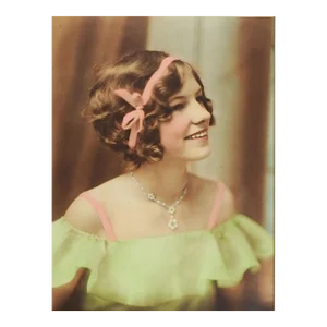 Vintage 1920's Paris Texas Hand Tinted Glamour Photograph Young Woman