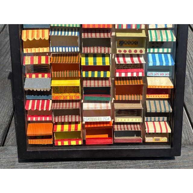 Late 20th Century Carnival /Circus / Train Tents - An Artisan Collection of Handmade Decorative Models in Shadowbox Display For Sale - Image 13 of 13