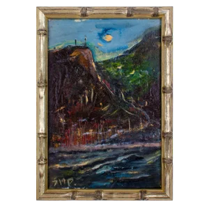 Suzanne McCullough Plowden, Rio De Janeiro at Night, Brazil, 1978 Oil on Canvas