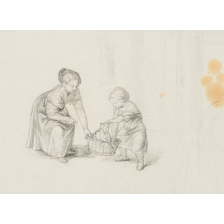 M. Neher, Children with Kittens, 1803, Pencil For Sale