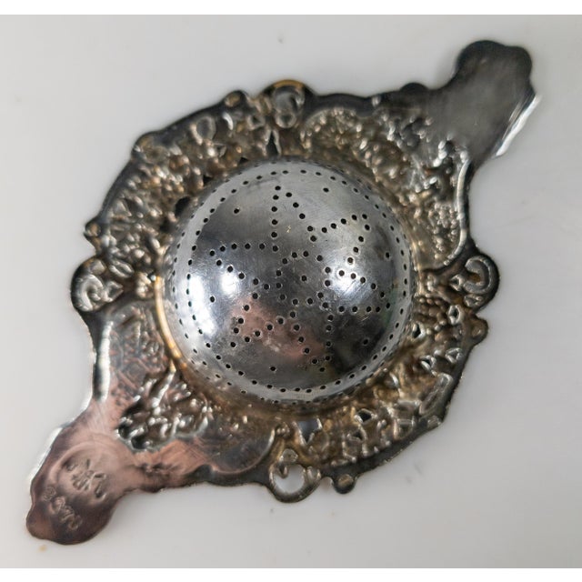 19th or 20th Century Silverplate Tea Strainer and Stand For Sale - Image 13 of 15