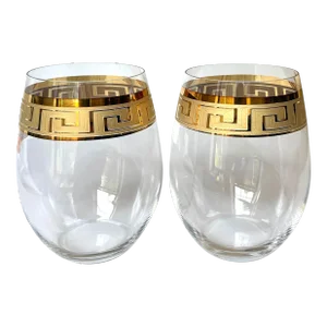 Nachtmann Riedel Wine Cocktail Glasses – Gilt Greek Key Design