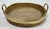 Wood Vintage Gabriella Crespi Style Brass Rim Coiled Rattan Tray For Sale - Image 7 of 8