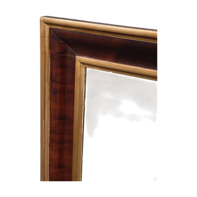 Brown 19th Century Empire Mahogany Ogee Wall Mirror Rectangular Antique Gilt Frame For Sale - Image 8 of 10