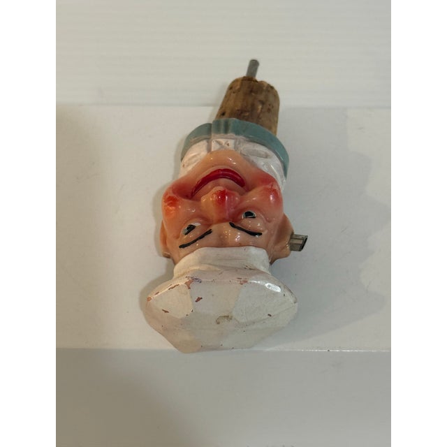 Mid-Century Modern Vintage Working Figural Chef Bottle Pourer — Mid-Century Novelty Barware For Sale - Image 3 of 12