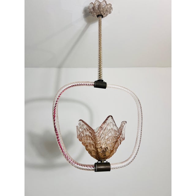 Mid 20th Century Murano Glass Chandelier by Barovier & Toso, Italy, 1940s For Sale - Image 5 of 10