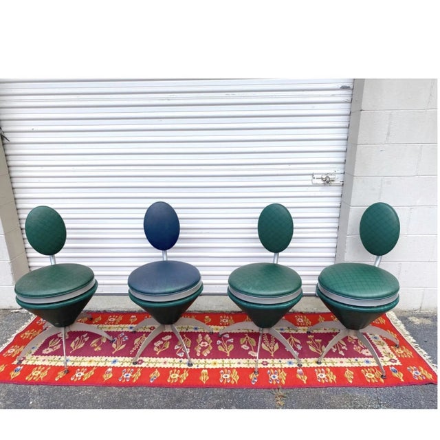 Machine Age Swivel Chairs in the Style of Vernon Panton - Set of 4 For Sale - Image 9 of 9