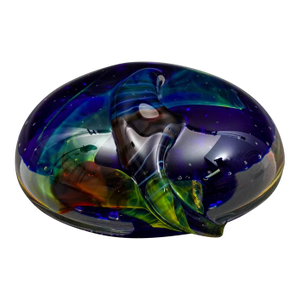Seguso Viro SIgned Murano Italy Multi Color Art Glass Paperweight Sculpture