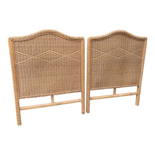 Pair of Natural Rattan Twin Headboards For Sale