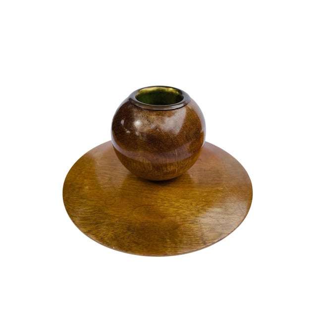 Wood Vintage Myrtlewood Sculptural Candleholders For Sale - Image 7 of 8