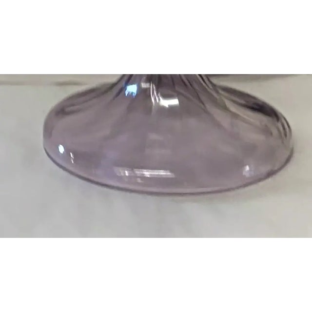 Art Deco French Crystal Cut Glass Lamps in a Lavender Amethyst Color For Sale - Image 4 of 7