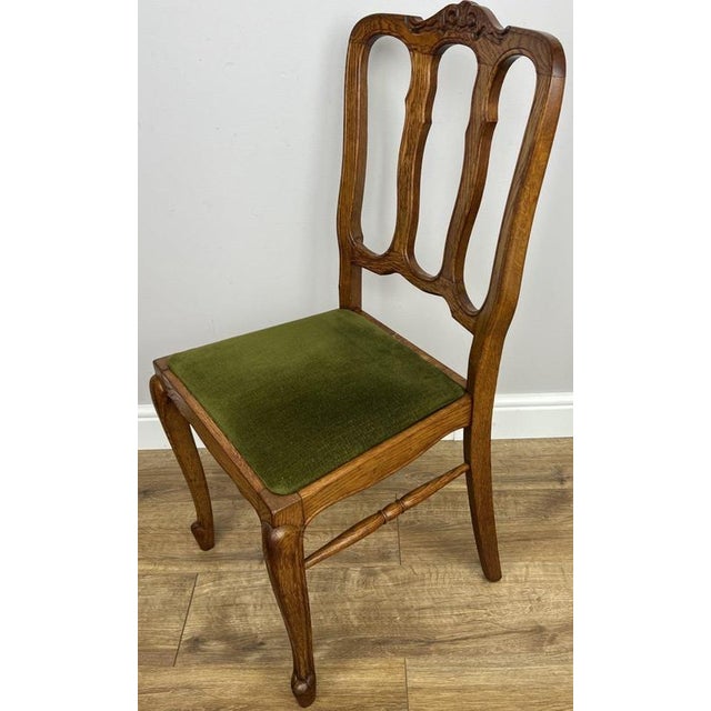 Brown French Dining Chairs in Oak, Set of 4 For Sale - Image 8 of 13