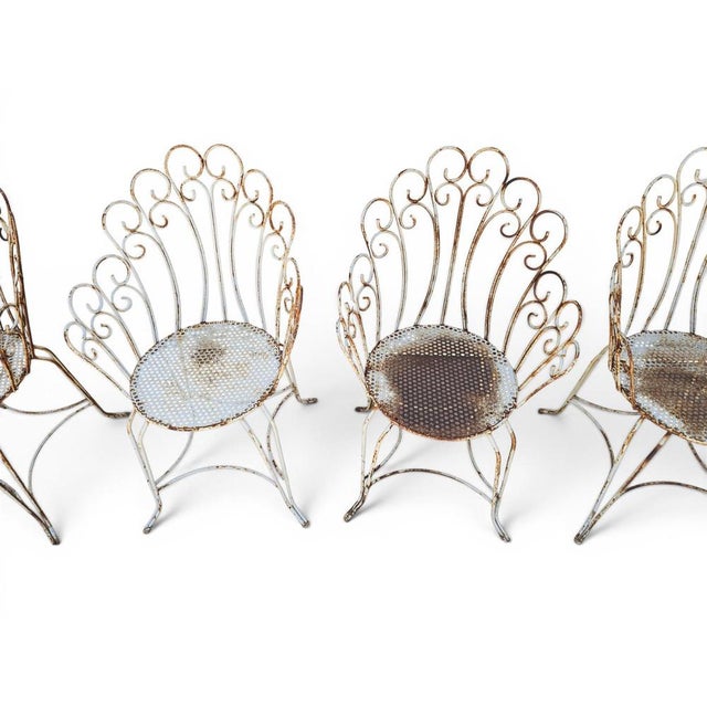 1950s Painted Iron Garden Chairs, 1950s, Set of 4 For Sale - Image 5 of 10