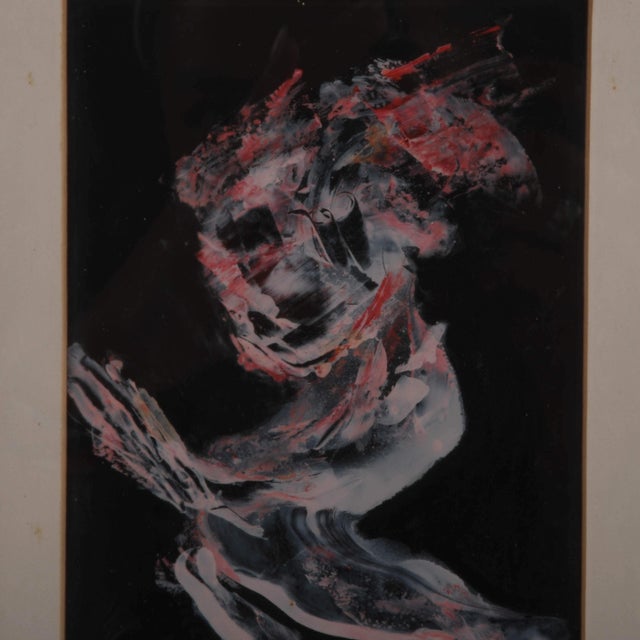 Abstract Framed Signed J. Akston "Untitled, 1967" Abstract Portrait For Sale - Image 3 of 10