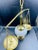 Vintage Brass & Milk Glass "Balance of Justice" Weight Scales For Sale - Image 4 of 12