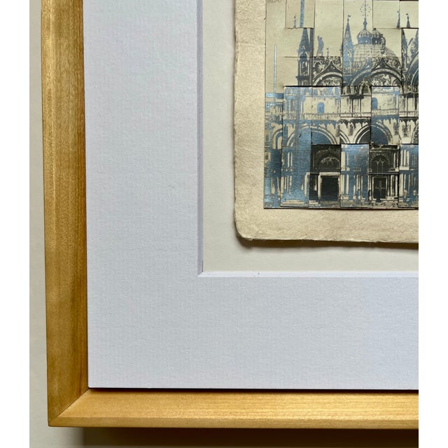 One of a Kind, Hand Cut and Hand Woven Vintage Photo-Postcards (early 1900's) Matted and Framed/Glass, new wooden ash...