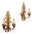 Two-Arm Appliques in Gold Color with Floral Decoration, Set of 2 For Sale