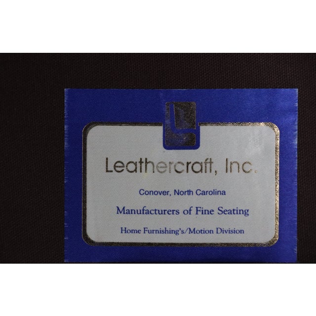 Pair of Leathercraft Inc. Distressed Gray Tufted Leather Recliner Club Chairs For Sale - Image 9 of 18
