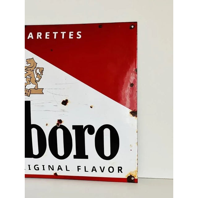Mid-Century Modern Vintage Marlboro Metal Sign, 1950s For Sale - Image 3 of 12