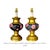 This is a contemporary, one-of-a-kind pair of table lamp bases, studio originals. Each lamp has a modern botanical floral...