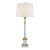 Suzanne Kasler by Visual Comfort Signature Josephine Table Lamp in Light Blue with Antique Gold Leaf with Linen Shade For Sale