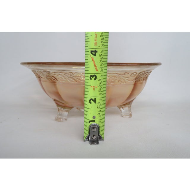 Imperial Iridescent Marigold Carnival Glass 3 Foot Floral Border Bowl 4590b For Sale - Image 12 of 14