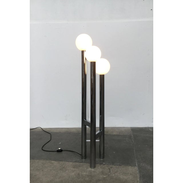 Vintage German Space Age Glass & Metal Floor Lamp, 1970s For Sale - Image 17 of 18