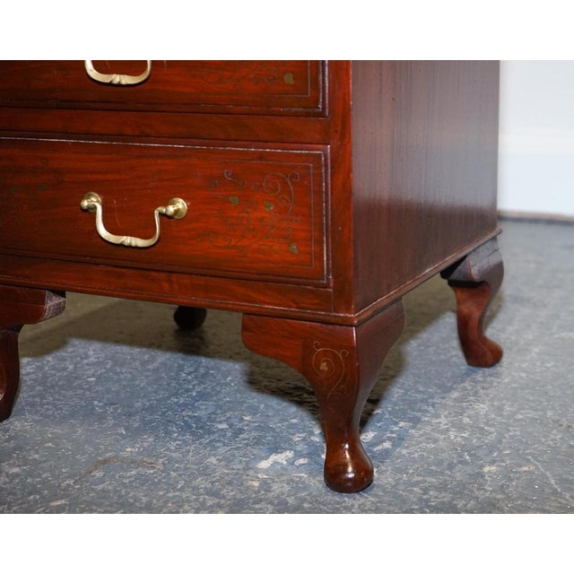 Anglo Indian Nightstands with Brass Inliad For Sale - Image 9 of 16
