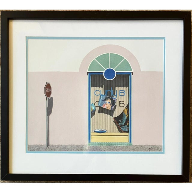 Realism 1987 Evelyne Brigeois Watercolor Painting, "A Storefront in Troyes, France" For Sale - Image 3 of 12