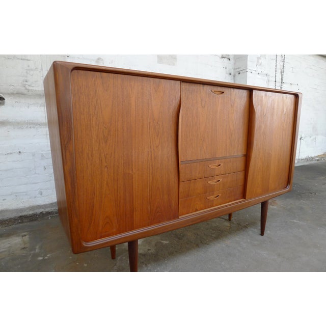Vintage Danish Teak and Walnut Highboard by H.W. Klein for Bramin For Sale - Image 9 of 18