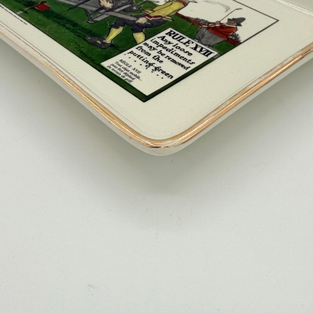 1962 Delano Studios Hand-Colored Charles Crombie Perrier Golf Tray For Sale - Image 4 of 9