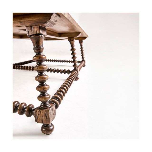 Brown Bobbin-Turned Rustic Cocktail Table For Sale - Image 8 of 9