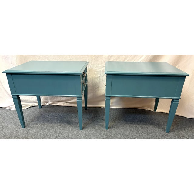 Vintage Heritage Furniture Solid Wood End Tables/ Nightstands With New Paint- A Pair For Sale - Image 11 of 15
