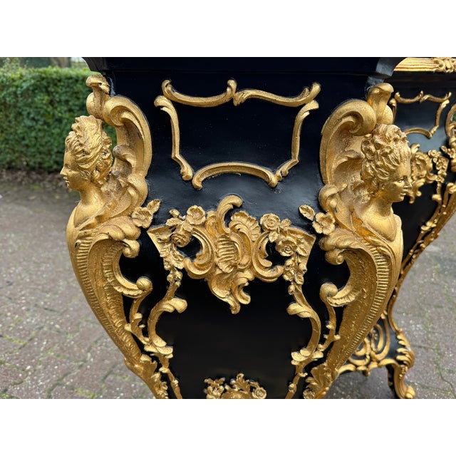 Late 20thC Italian Baroque Black Gold Pedestals – Pair For Sale - Image 10 of 14
