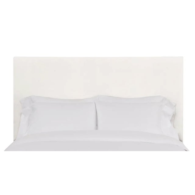 Hadley California King Headboard, Ivory Velvet For Sale