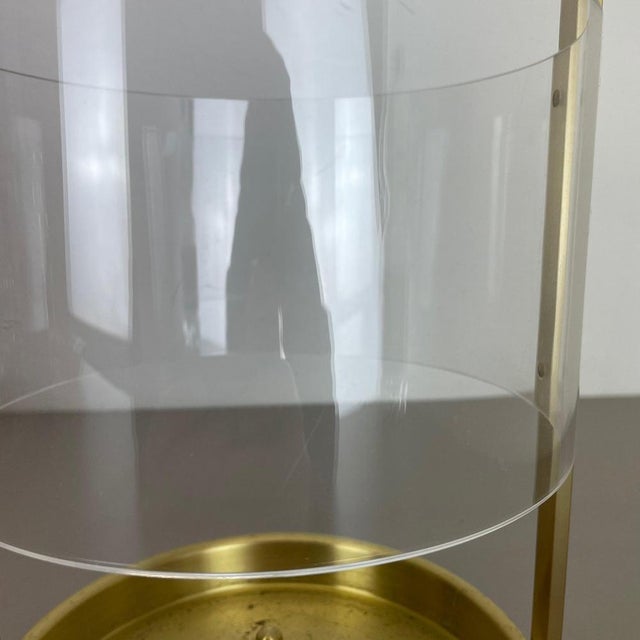 Hollywood Regency Brass Acryl Glass Umbrella Stand, Italy, 1970s For Sale - Image 6 of 18