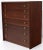 Paul Frankl Brass X-Pulls Brown Cherry High Chest with Drop Front Secretary For Sale - Image 10 of 13