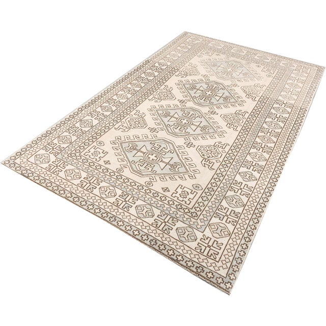 Vintage Turkish Oushak Area Rug 5ft X 6ft 8in For Sale - Image 4 of 7