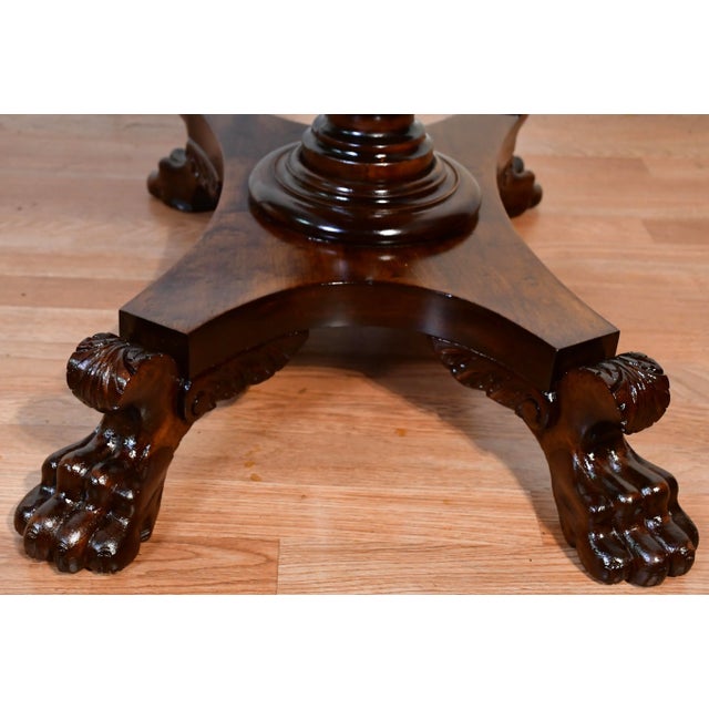 1900s Antique American Empire Solid Mahogany Flip-Top Game Table / Console Table For Sale - Image 15 of 18