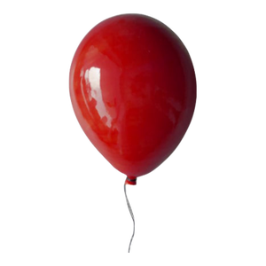 Red Glossy Ceramic Balloon Wall Sculpture -Large Size
