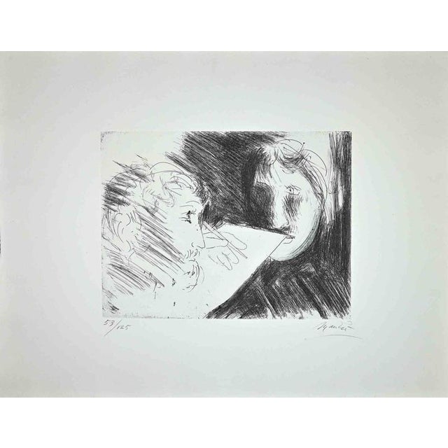 Giacomo Manzú, Double Portrait Ed. 53/125, 1970s, Etching For Sale