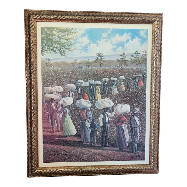 Late 20th Century Hulis Mavruk Bales of Dignity Framed Art Print Large Gold Ornate Frame 37x29 For Sale
