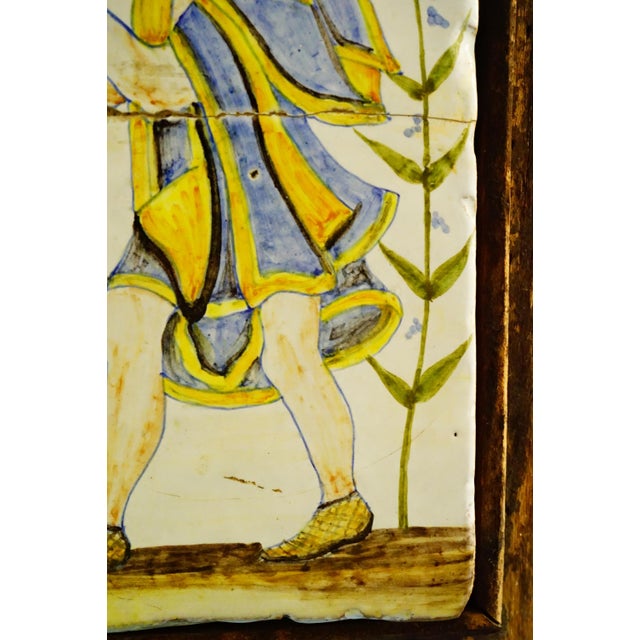 20th Century, Archaic Ceramic Tile Plaque with Wooden Support, Viterbo Tuscia Italy., 1920s, Ceramic For Sale - Image 16 of 18