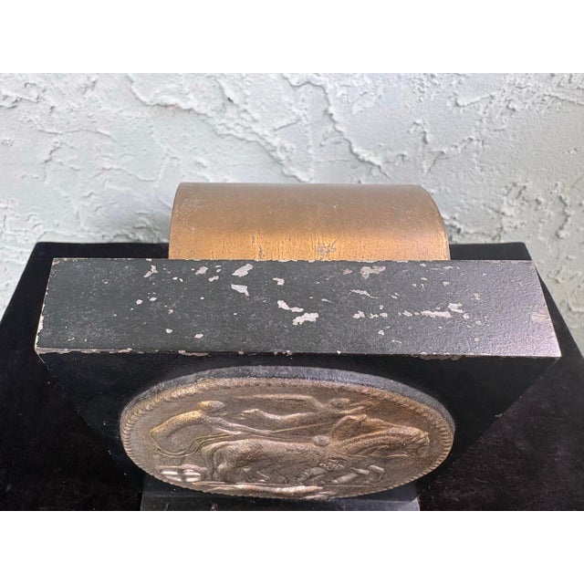 Vintage Art Deco Revival Chariot Medallion Brass & Steel Single Bookend For Sale - Image 11 of 11