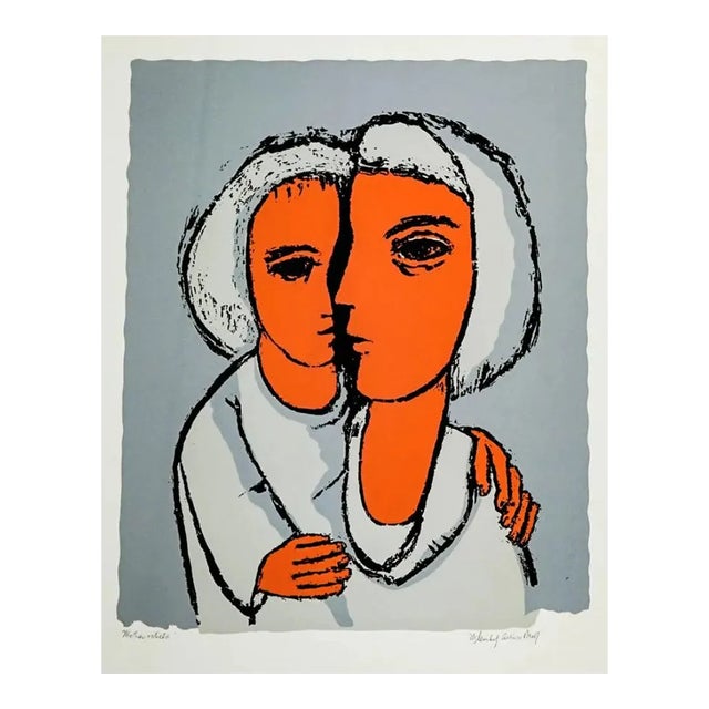 1970s Frank Kleinholz Siblings Serigraph For Sale