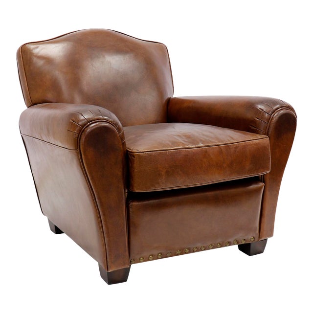 Pasargad Home Palermo Collection Leather Chair Chairish
