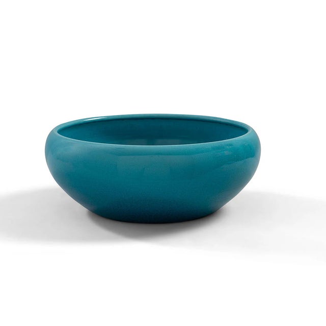 Ceramic Lakewood Center Basin, Crackled Turquoise For Sale - Image 7 of 7