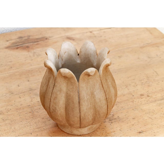 9"Dm Carved Marble Lotus Bowl For Sale - Image 4 of 7