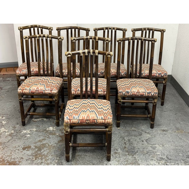 McGuire Furniture Late 20th Century Dining Side Chairs, Set of Eight For Sale - Image 9 of 12